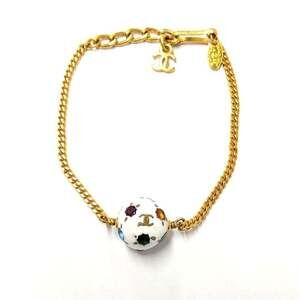 CHANEL Gold Logo Charm Bracelet
